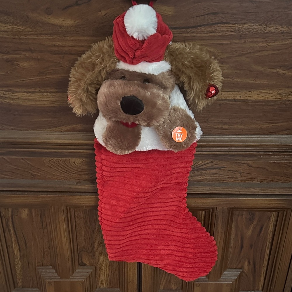 DanDee Christmas Dog Stocking Singing Sings Four Songs‎ Ears Flaps Dan Dee
